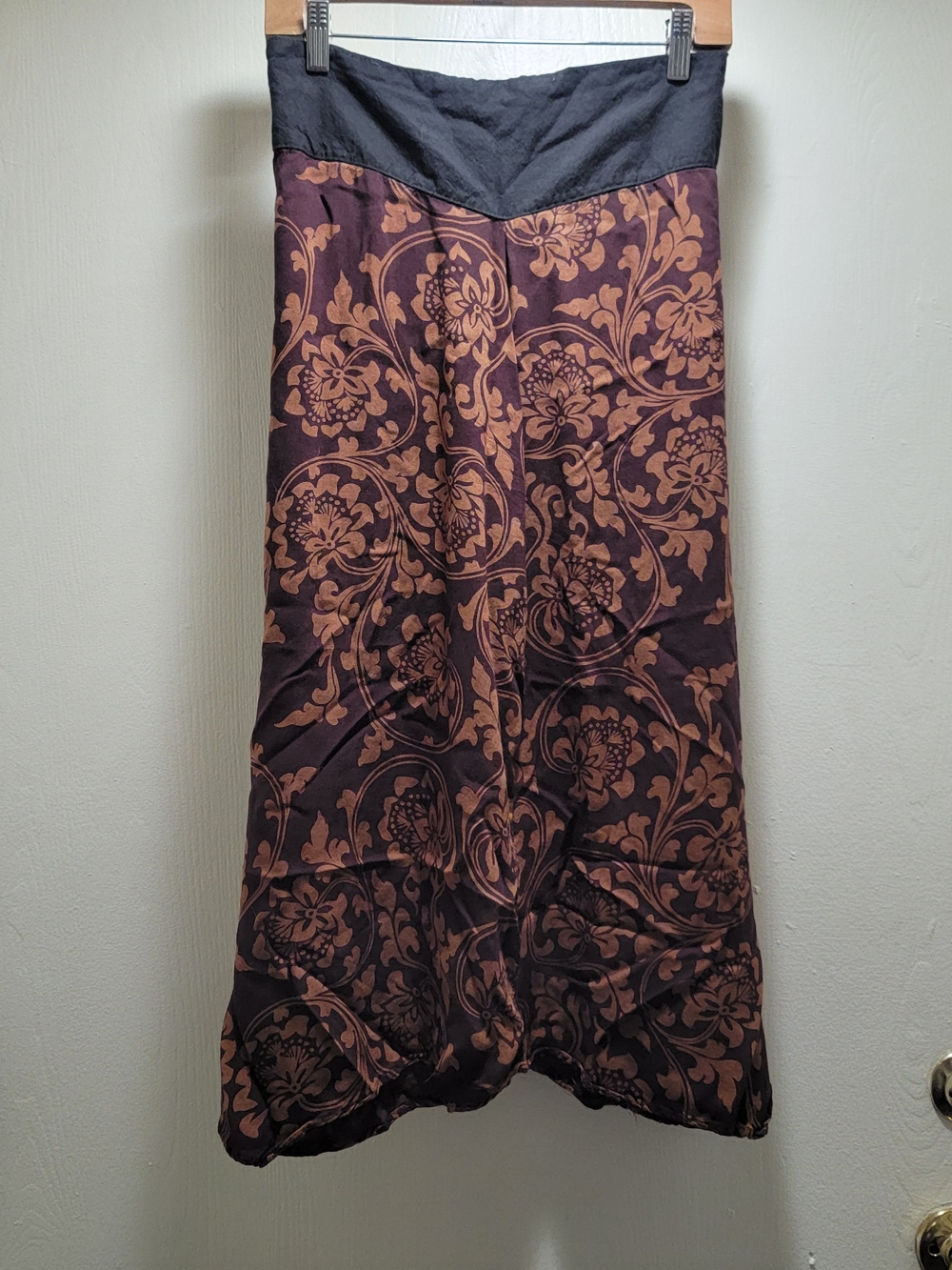 Womens Printed Wide Leg Pants in Brown and Black
